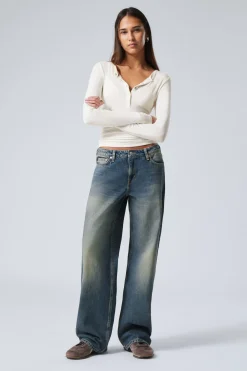 AMPLE LOW WAIST LOOSE WIDE LEG JEANS|Weekday Cheap