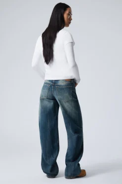 AMPLE LOW WAIST LOOSE WIDE LEG JEANS|Weekday Flash Sale