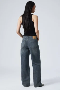 AMPLE LOW WAIST LOOSE WIDE LEG JEANS|Weekday Shop