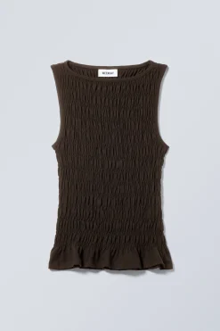 ANNIE – GESMOKTES TOP MIT U-BOOT-AUSSCHNITT|Weekday Online