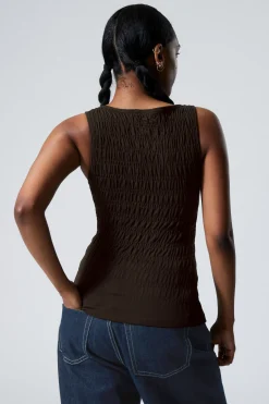 ANNIE – GESMOKTES TOP MIT U-BOOT-AUSSCHNITT|Weekday Online