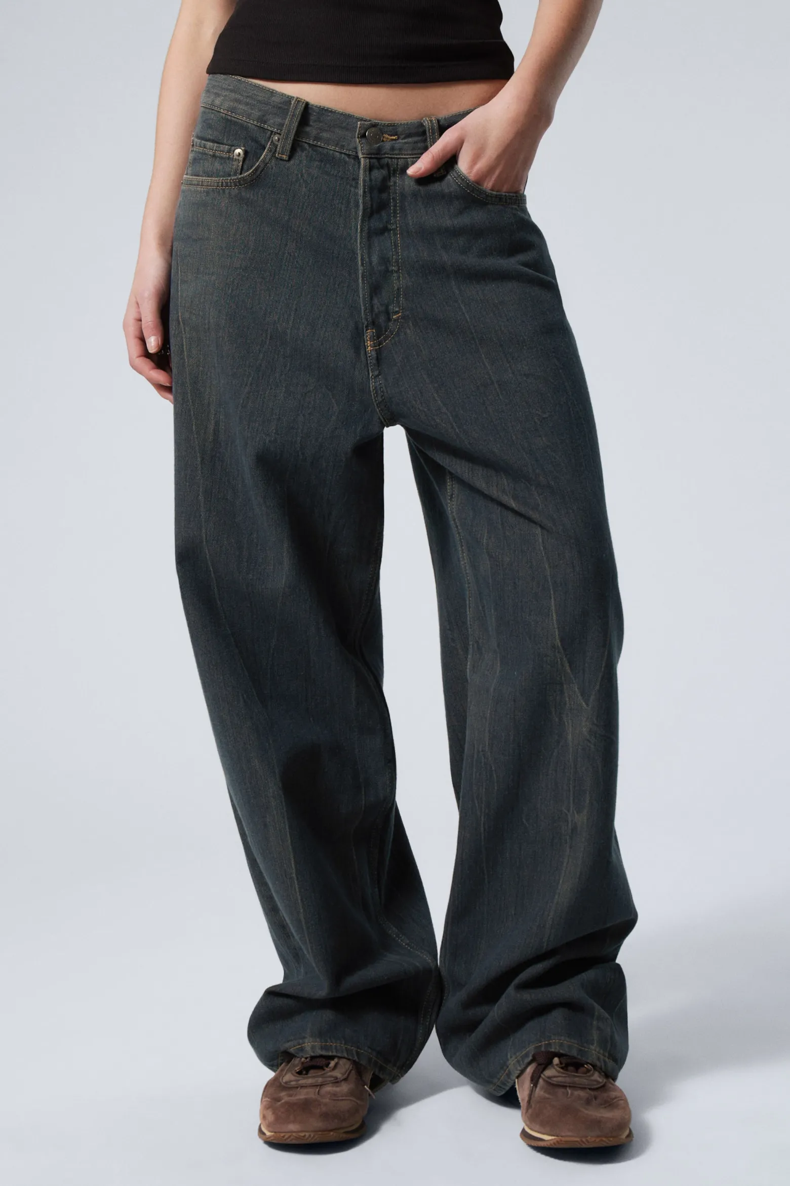 ASTRO LOOSE BAGGY LEG JEANS|Weekday Cheap