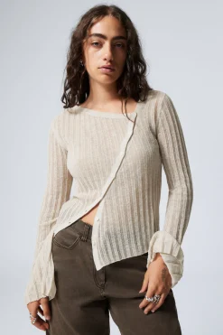 ASYMMETRISCHER CARDIGAN AUS LEINENMISCHUNG|Weekday New