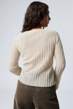 ASYMMETRISCHER CARDIGAN AUS LEINENMISCHUNG|Weekday New