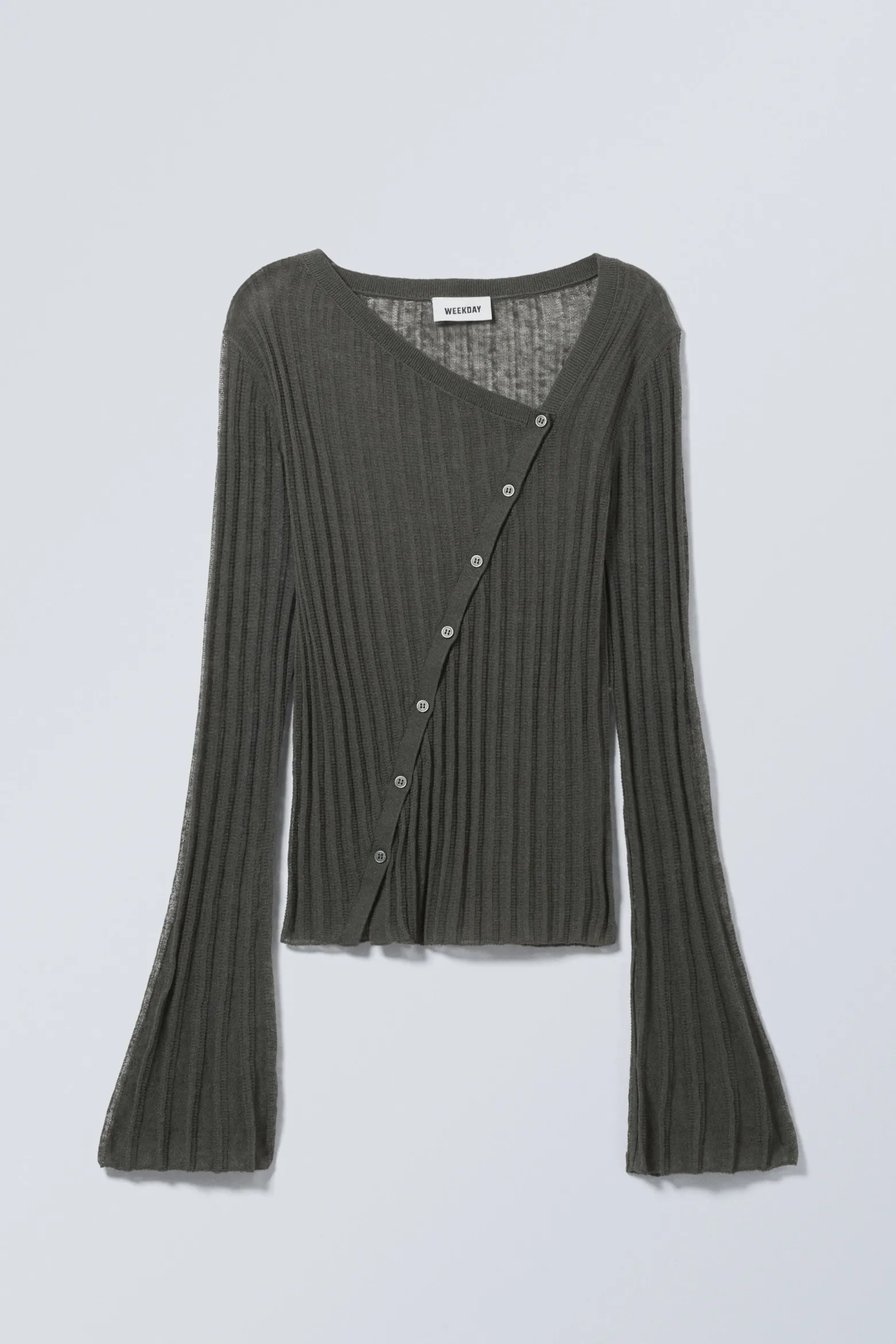 ASYMMETRISCHER CARDIGAN AUS LEINENMISCHUNG|Weekday Online