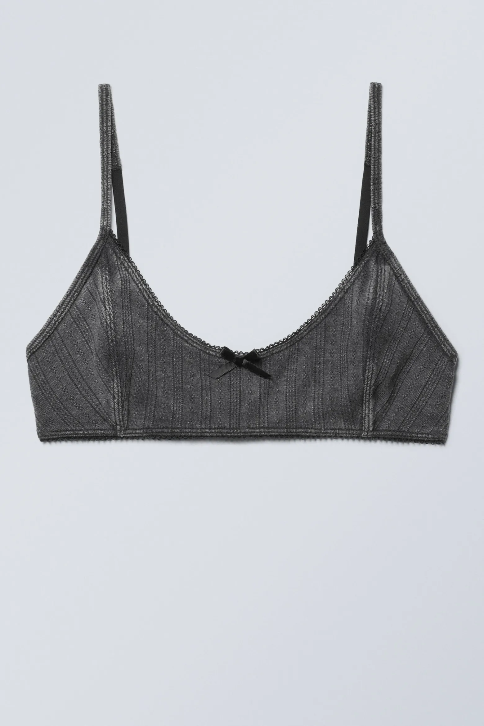 BAUMWOLL-BH AUS PÜNKTCHENSTRICK MIT U-AUSSCHNITT|Weekday Shop
