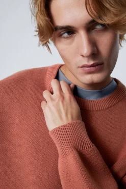 BAUMWOLL-STRICKPULLOVER MIT NORMALER PASSFORM|Weekday Hot