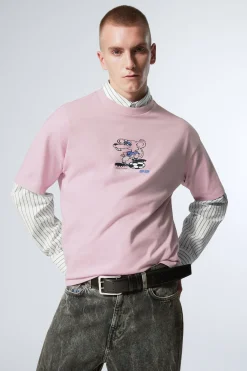 BEDRUCKTES KASTIGES T-SHIRT|Weekday Sale