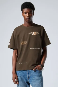 BEDRUCKTES KASTIGES T-SHIRT|Weekday Discount