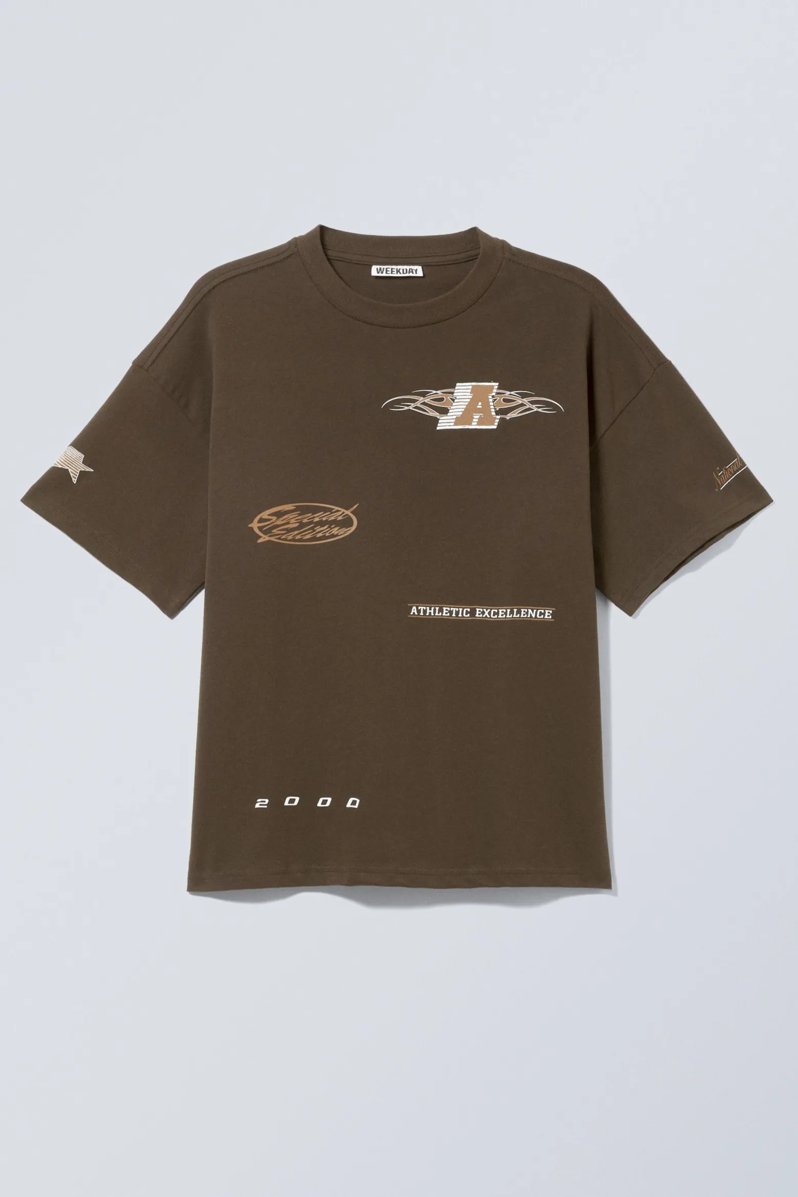 BEDRUCKTES KASTIGES T-SHIRT|Weekday Discount