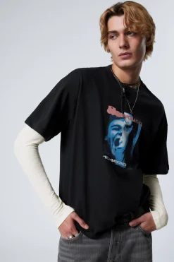 BEDRUCKTES KASTIGES T-SHIRT|Weekday Discount