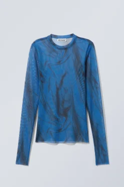 BEDRUCKTES LONGSLEEVE-NETZOBERTEIL|Weekday New