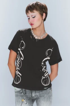 BEDRUCKTES T-SHIRT IM USED-LOOK|Weekday Shop