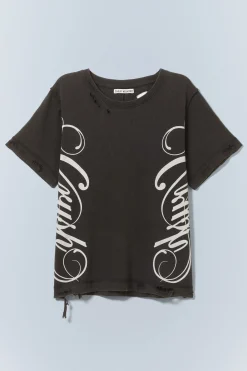 BEDRUCKTES T-SHIRT IM USED-LOOK|Weekday Shop