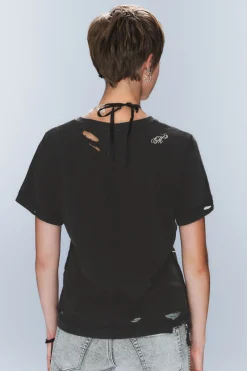 BEDRUCKTES T-SHIRT IM USED-LOOK|Weekday Shop