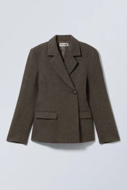 BLAZER AUS EINER WOLLMISCHUNG MIT FISCHGRÄTMUSTER|Weekday Best