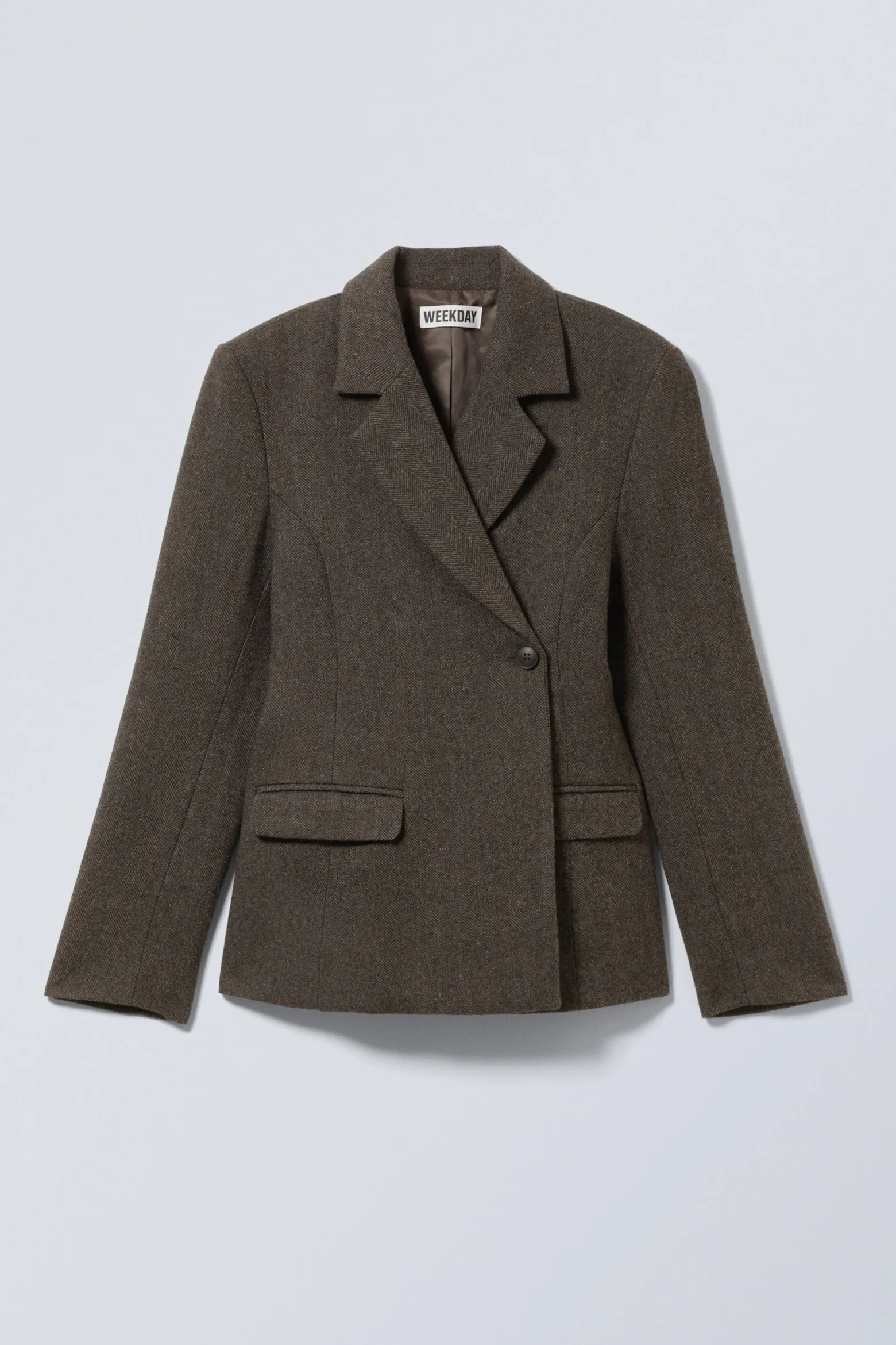 BLAZER AUS EINER WOLLMISCHUNG MIT FISCHGRÄTMUSTER|Weekday Best