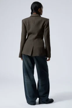 BLAZER AUS EINER WOLLMISCHUNG MIT FISCHGRÄTMUSTER|Weekday Best