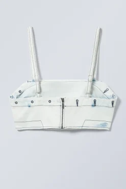 BUSTIER-TOP AUS DENIM|Weekday Clearance