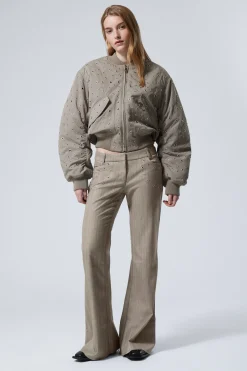 CROPPED EYELET BOMBER JACKET|Weekday Discount