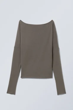 DRAPIERTES LANGÄRMELIGES LYOCELL-TOP|Weekday Outlet