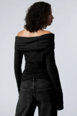 DRAPIERTES, SCHULTERFREIES TOP|Weekday Best Sale