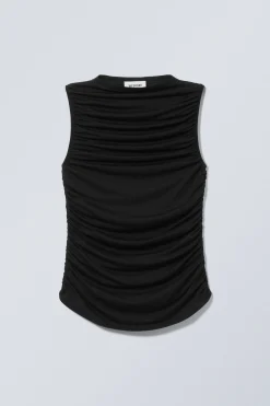DRAPIERTES TOP MIT STEHKRAGEN|Weekday New