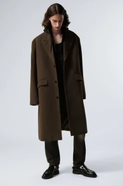 EINREIHIGER MANTEL AUS EINER WOLLMISCHUNG|Weekday Cheap