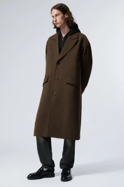 EINREIHIGER MANTEL AUS EINER WOLLMISCHUNG|Weekday Cheap