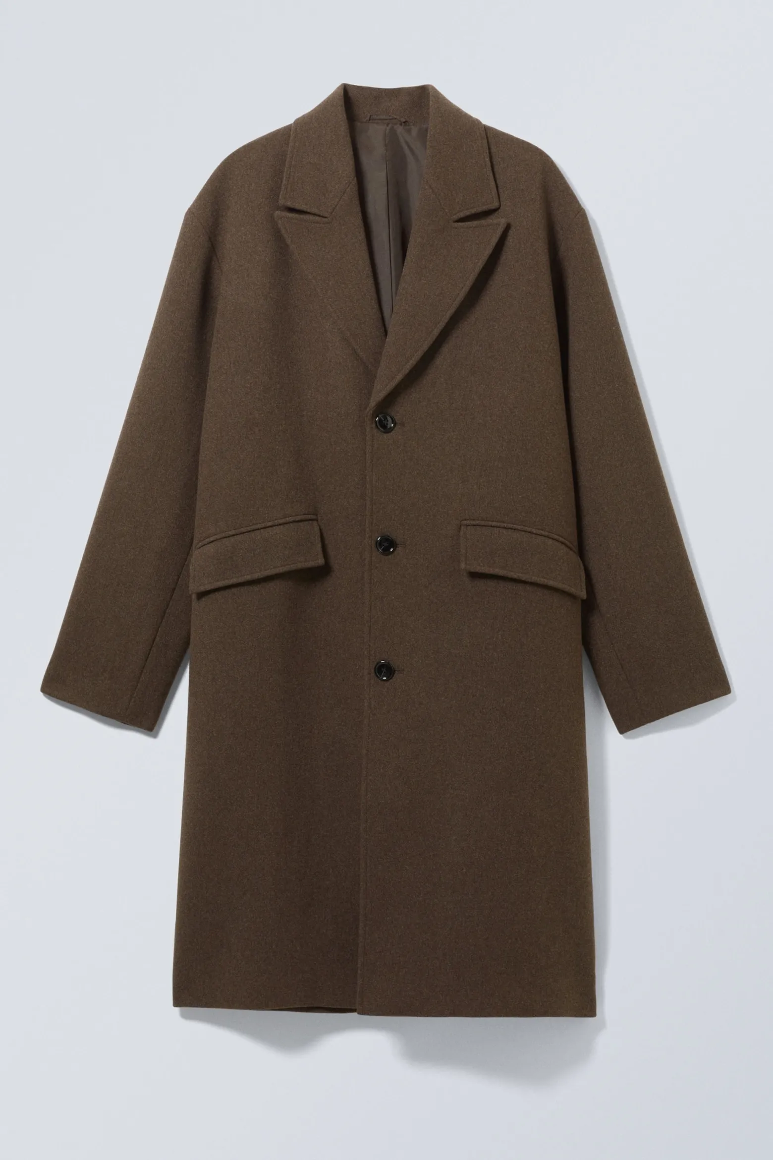 EINREIHIGER MANTEL AUS EINER WOLLMISCHUNG|Weekday Cheap