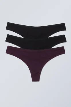 3ER-PACK BAUMWOLL-TANGAS MIT NIEDRIGER TAILLE|Weekday Store