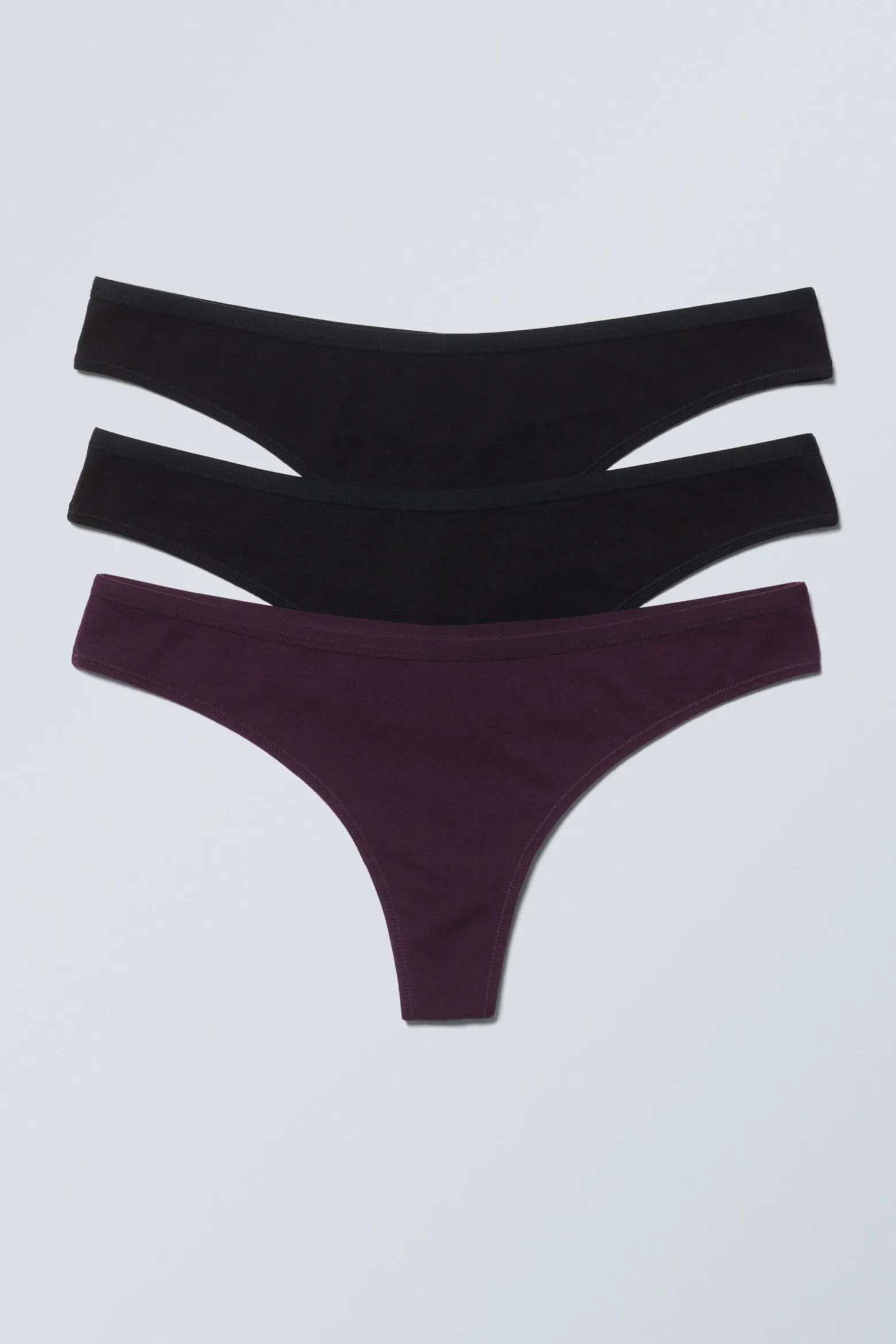 3ER-PACK BAUMWOLL-TANGAS MIT NIEDRIGER TAILLE|Weekday Store