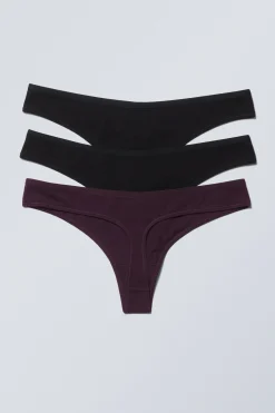 3ER-PACK BAUMWOLL-TANGAS MIT NIEDRIGER TAILLE|Weekday Store