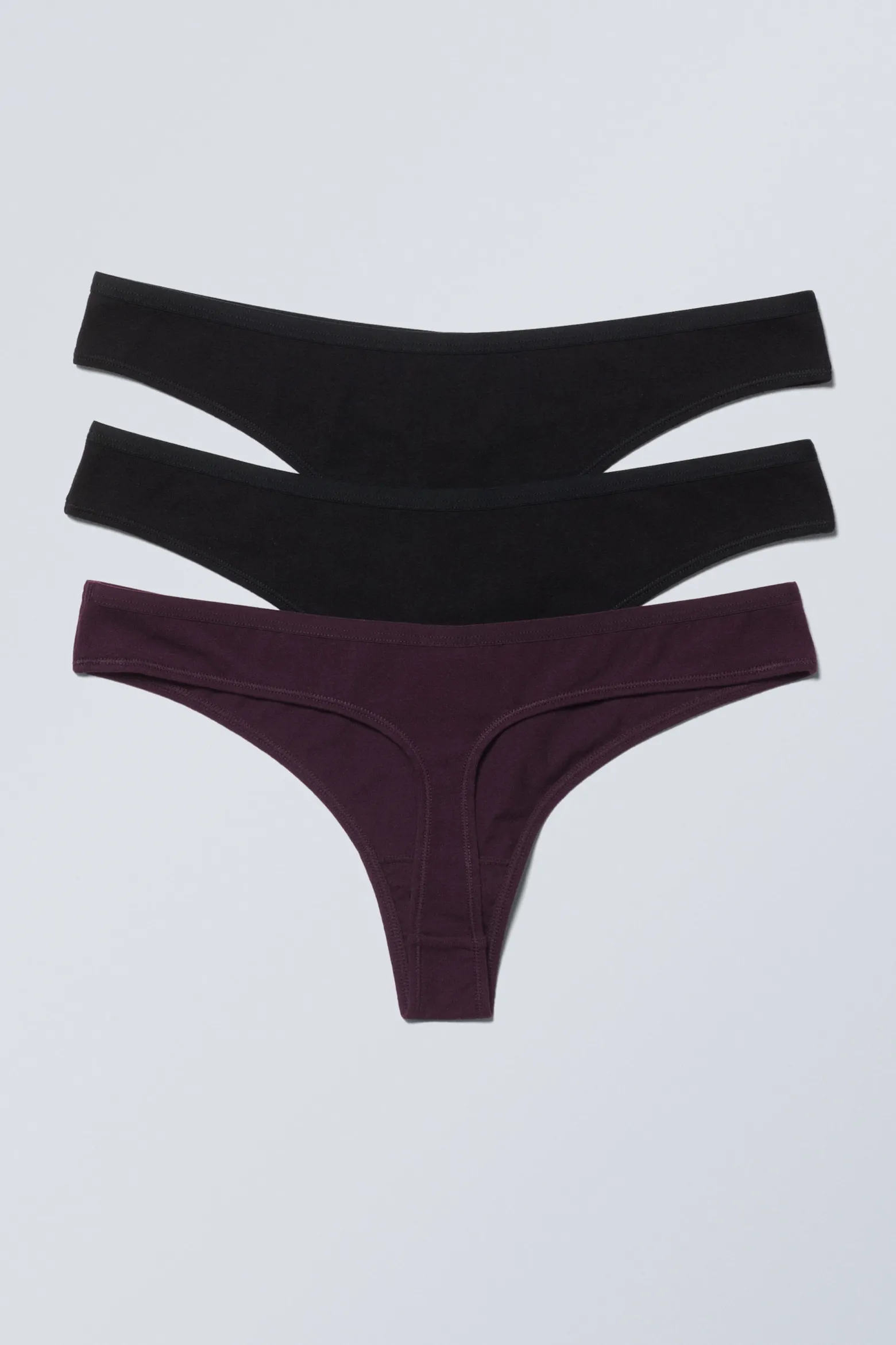 3ER-PACK BAUMWOLL-TANGAS MIT NIEDRIGER TAILLE|Weekday Store