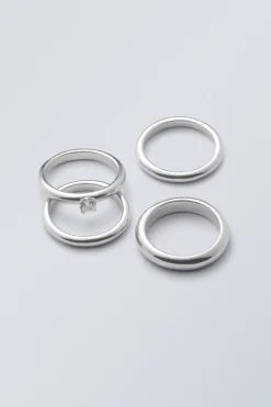 4ER-PACK CRUSH-RINGE|Weekday Discount