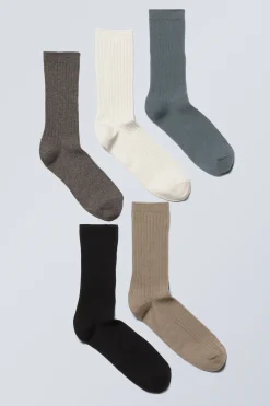 5ER-PACK RIPPENSOCKEN|Weekday Sale