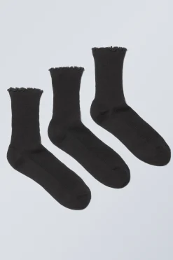 3ER-PACK RÜSCHENSOCKEN|Weekday Hot