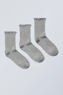 3ER-PACK RÜSCHENSOCKEN|Weekday Flash Sale