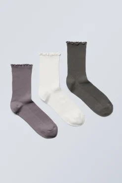 3ER-PACK RÜSCHENSOCKEN|Weekday Cheap