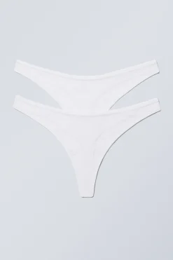2ER-PACK SPITZENTANGA ASH|Weekday Best Sale