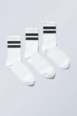 3ER-PACK SPORTSOCKEN MIT STREIFEN|Weekday Best