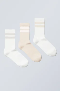 3ER-PACK SPORTSOCKEN MIT STREIFEN|Weekday Best Sale