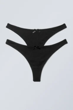 2ER-PACK TANGAS AUS POINTELLE-BAUMWOLLE|Weekday Outlet