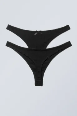 2ER-PACK TANGAS AUS POINTELLE-BAUMWOLLE|Weekday Outlet