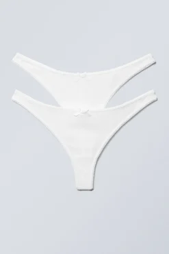 2ER-PACK TANGAS AUS POINTELLE-BAUMWOLLE|Weekday Sale