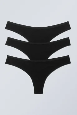 3ER-PACK TANGAS AUS WEICHER BAUMWOLLE|Weekday Clearance