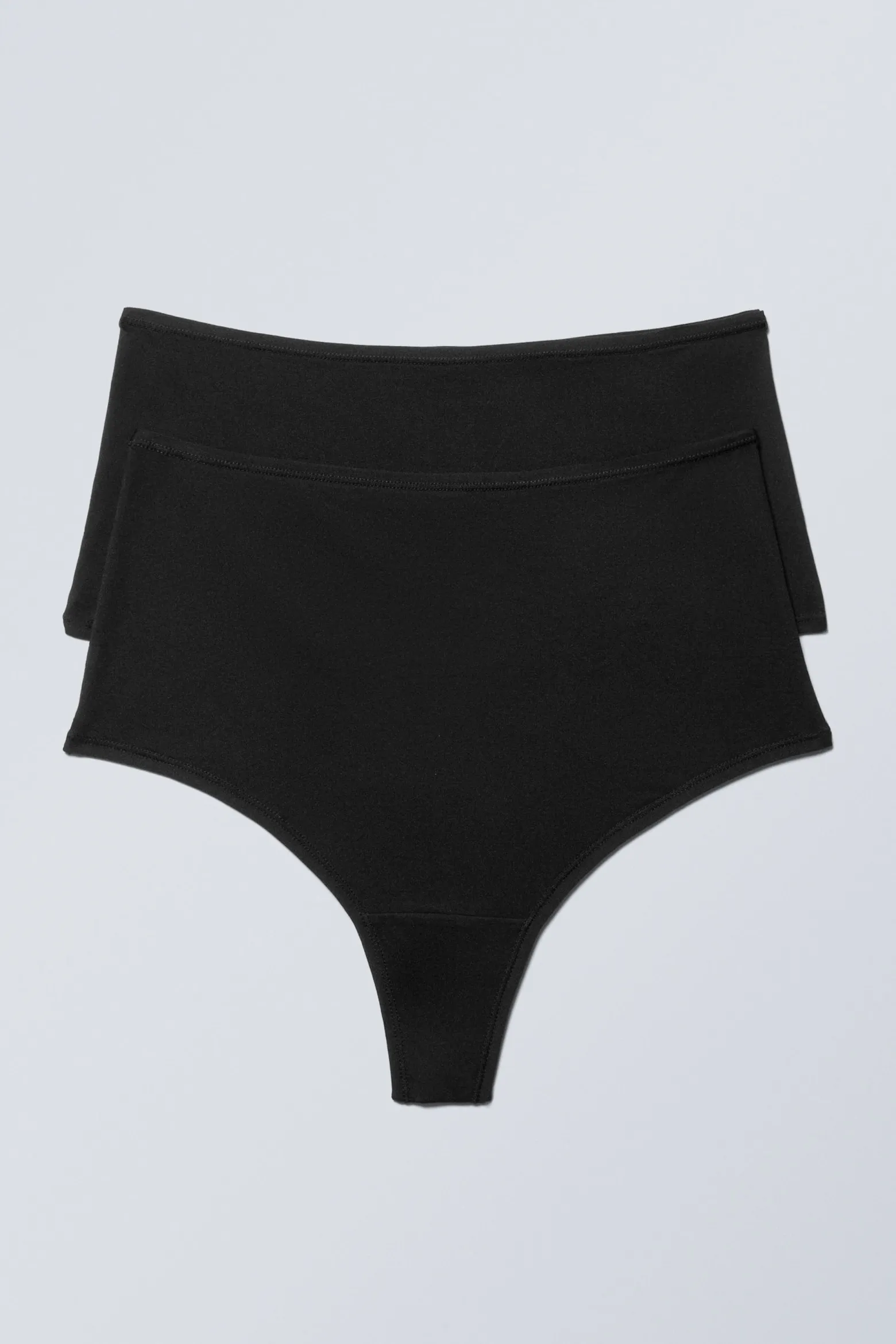 2ER-PACK WEICHE HIGH-WAIST-TANGAS|Weekday Shop