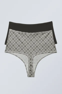2ER-PACK WEICHE HIGH-WAIST-TANGAS|Weekday Cheap