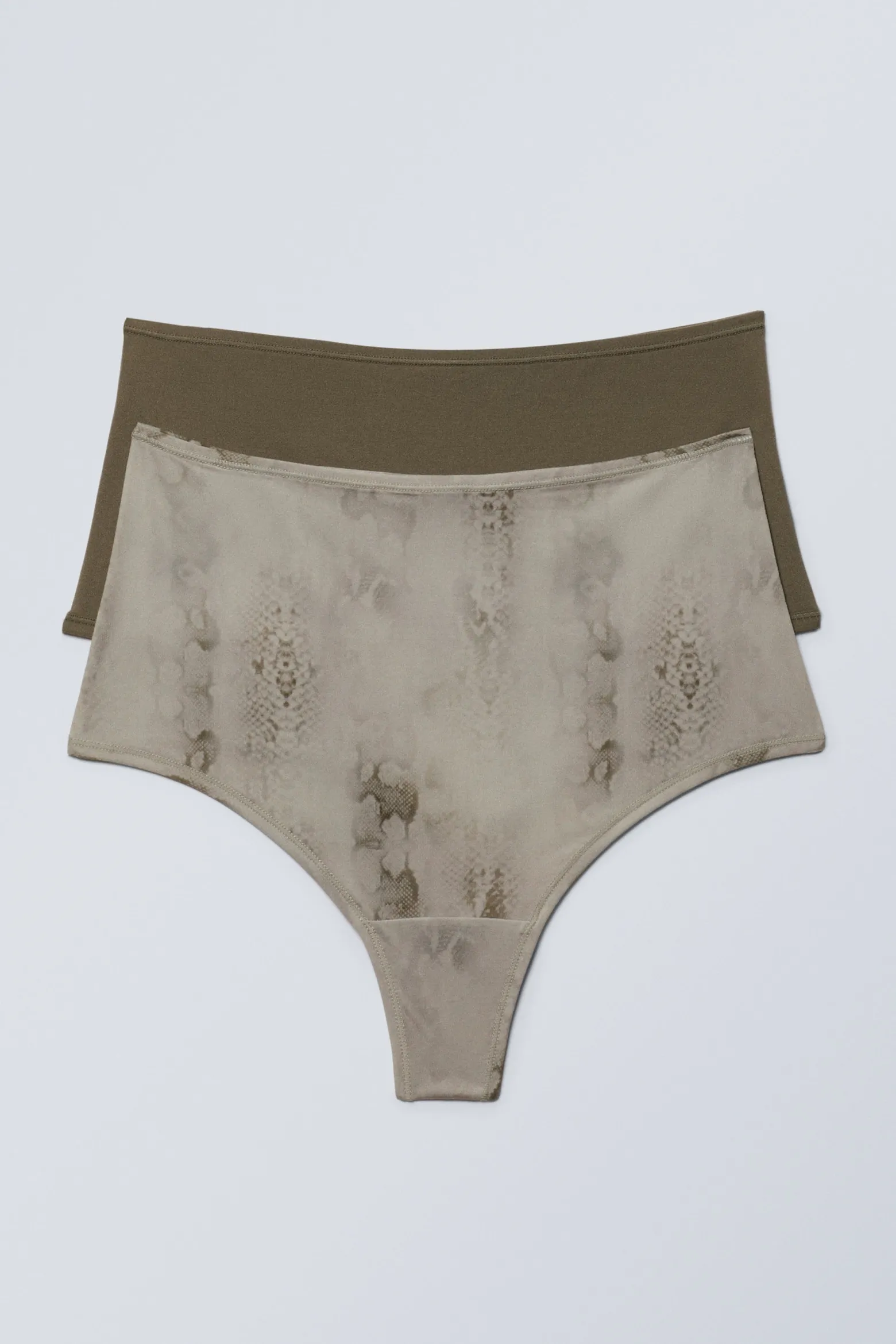 2ER-PACK WEICHE HIGH-WAIST-TANGAS|Weekday Hot