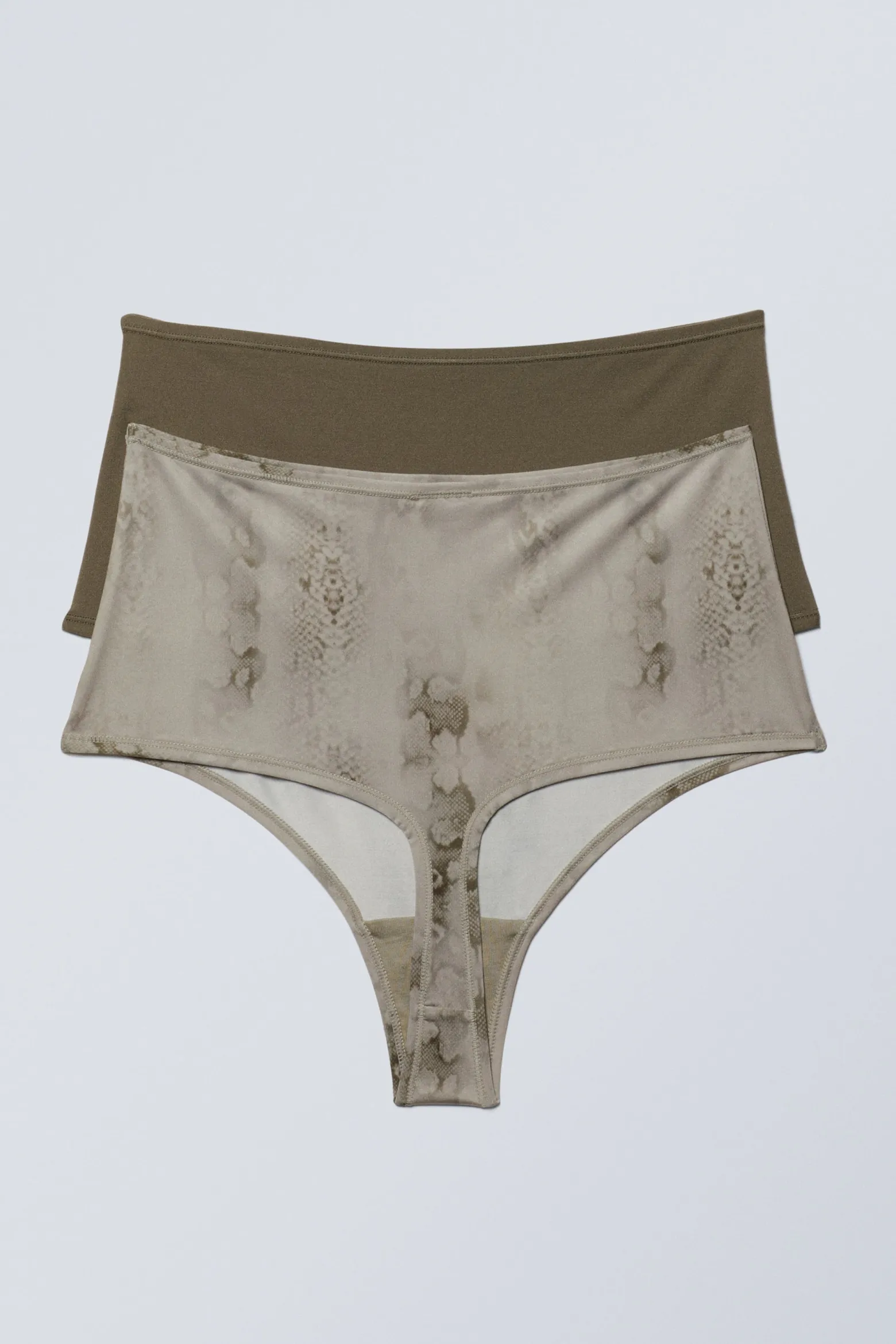 2ER-PACK WEICHE HIGH-WAIST-TANGAS|Weekday Hot